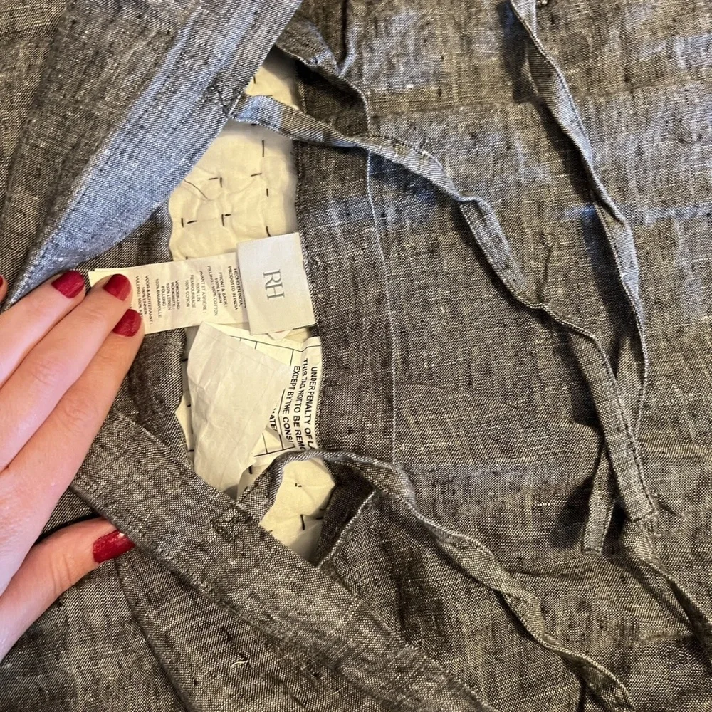 Vintage-Washed Hand-Quilted Belgian Flax Linen Coverlet Standard Pil